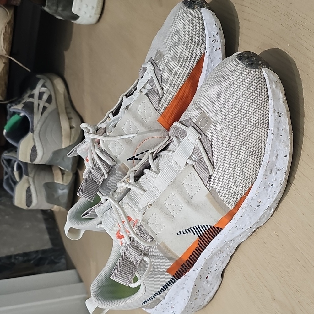 Nike White and Green Athletic Shoes